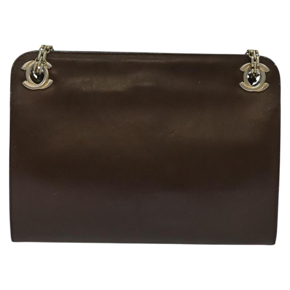 Chanel Chain Handbag Leather Brown Gold CC - Picture 2 of 7